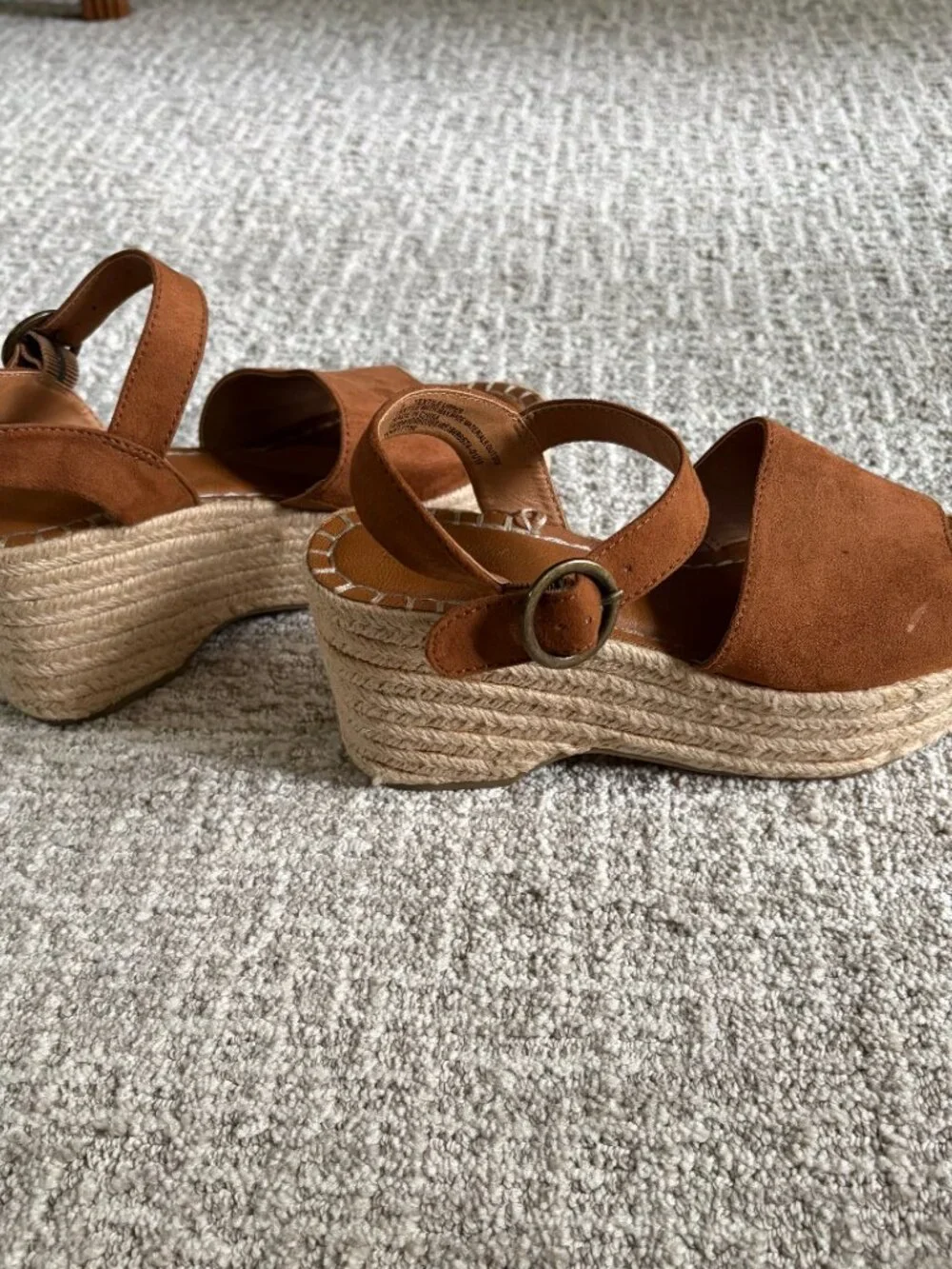 Universal Thread Morgan Cognac Brown Espadrille Wedge Sandal-Size 7